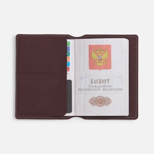 Обложка для паспорта Detalli, коричневая 3