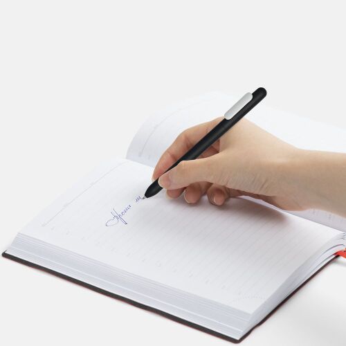 Ручка шариковая Swiper Soft Touch, черная с белым 4