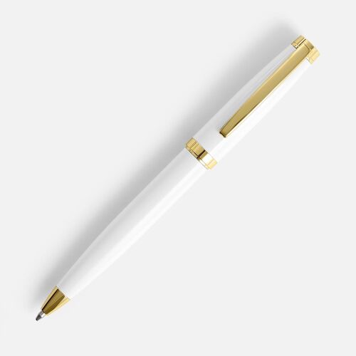 Ручка шариковая Letra Gold, глянцевая, белая 2