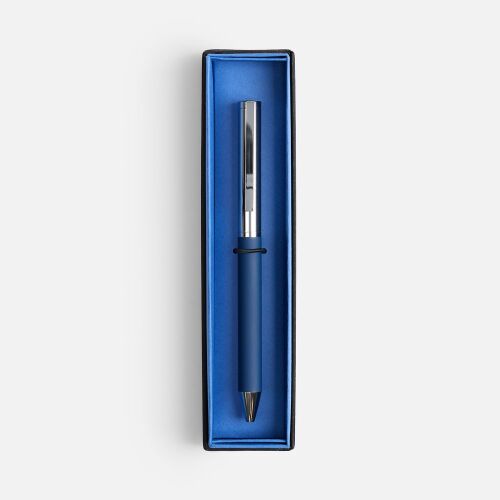 Ручка шариковая Eyeshot Soft Touch в футляре, темно-синяя 2 Ручка шариковая Eyeshot Soft Touch в футляре, темно-синяя 2