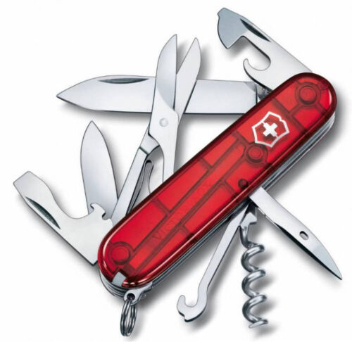 Офицерский нож Climber 91, прозрачный красный 1