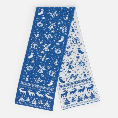 Шарф Holidale, синий с молочным 2