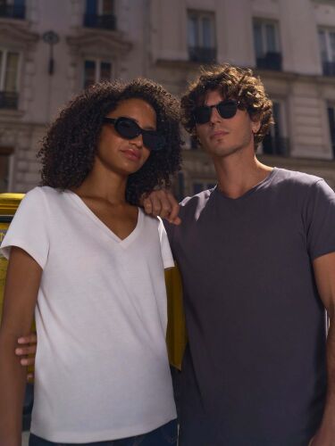 Футболка унисекс Regent с V-образным вырезом, молочно-белая, раз 6