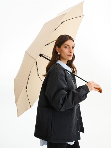 Зонт складной Cloudburst в подарочной упаковке, бежевый 5