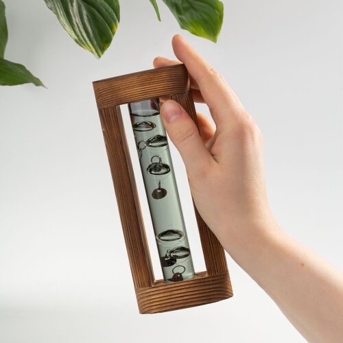 Термометр «Галилей» в деревянном корпусе, серый 4