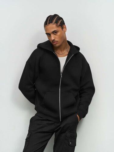 Толстовка унисекс на молнии Jelo, серый меланж, размер 3XL 2