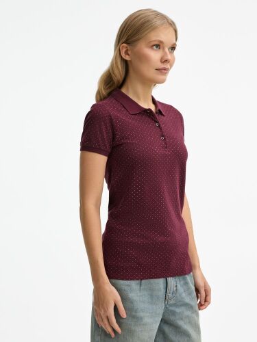 Рубашка поло женская Brandy Women, бордовая с белым, размер XS 4