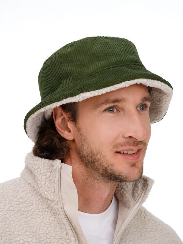Панама Bucket двусторонняя, хаки с бежевым, размер M/L 5
