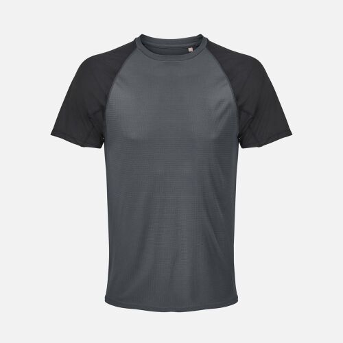 Футболка спортивная унисекс Vortex, черная с темно-серым, размер 1