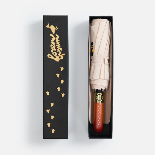 Зонт складной Cloudburst в подарочной упаковке, бежевый 6