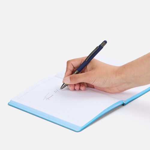 Ручка шариковая Digit Soft Touch со стилусом, синяя 4