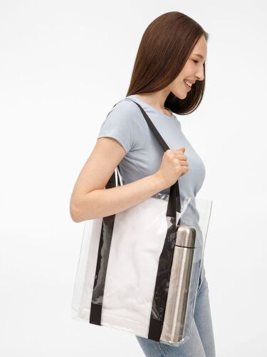 Шопер Clear Fest, ver.2, прозрачный с черными ручками 7