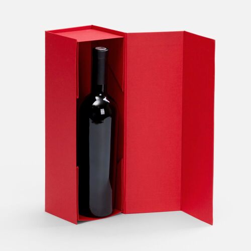 Коробка складная под бутылку Color Jacket Fold, красная 2