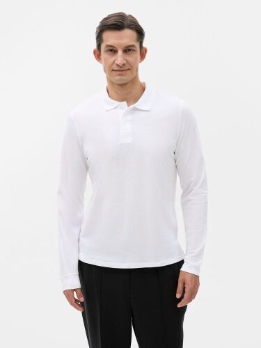 Рубашка поло мужская с длинным рукавом Perfect LSL Men белая, ра 2