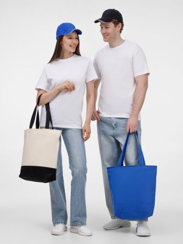 Сумка для покупок на молнии Shopaholic Zip, синяя 4 Сумка для покупок на молнии Shopaholic Zip, синяя 4