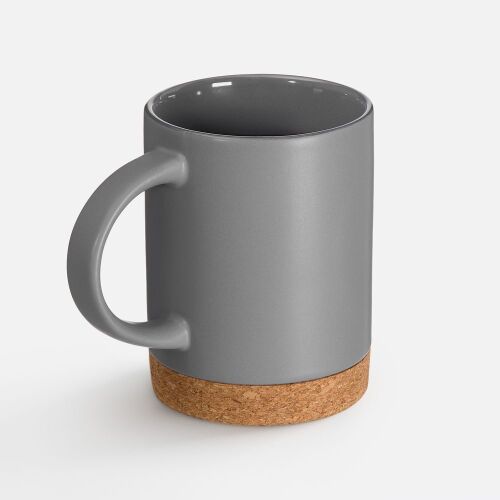Кружка с пробковой подставкой Corky, серая 2