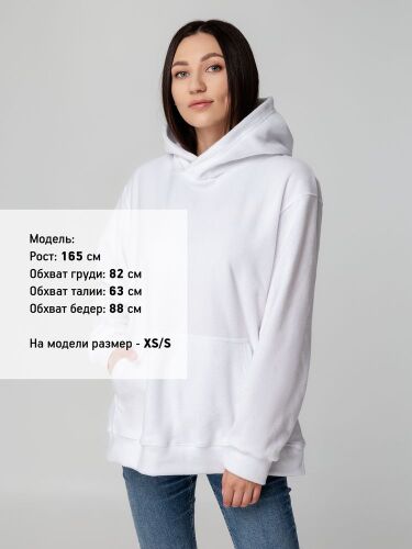 Худи флисовое унисекс Manakin, белое, размер M/L 12