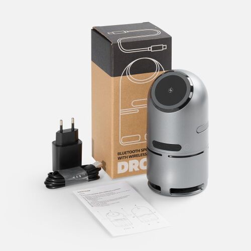 Bluetooth-колонка с беспроводной зарядкой Droid, серая 6