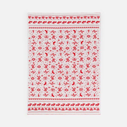 Плед Holidale, красный с молочным 5