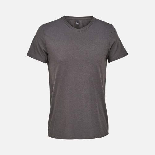 Футболка унисекс Regent с V-образным вырезом, темно-серая, разме 1