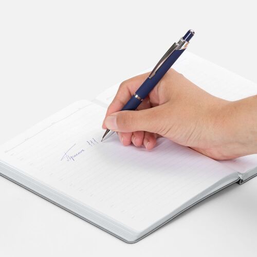 Ручка шариковая Chromos Soft Touch, синяя 4