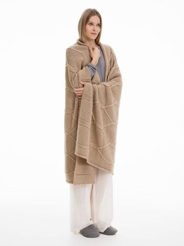 Плед Curve Verve, бежевый меланж 5 Плед Curve Verve, бежевый меланж 5