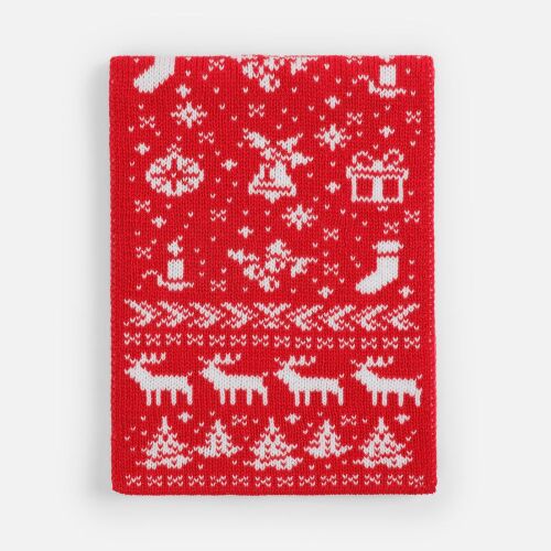 Шарф Holidale, красный с молочным 3