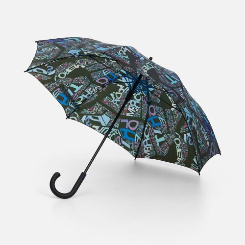 Зонт-трость Undercolor с полной запечаткой на заказ, с голубыми  1