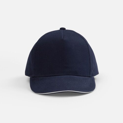 Бейсболка Classic 2.0, темно-синяя с белым кантом 3