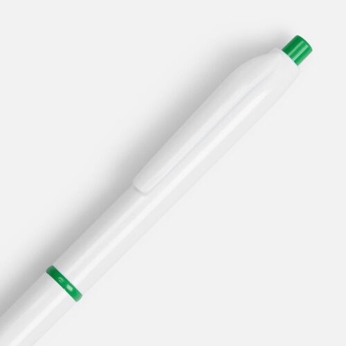 Ручка шариковая Bright Pop, белая с зеленым 3