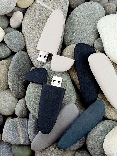 Флешка Pebble Type-C, USB 3.0, серо-синяя, 32 Гб 6