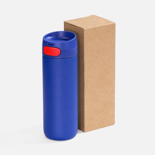 Термостакан X1 с цветной кнопкой, синий с красным 5