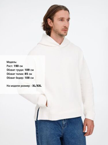 Худи оверсайз унисекс Tolla, молочное, размер XS/S 4