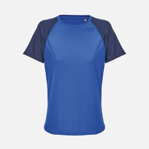 Футболка спортивная женская Vortex Women, темно-синяя с ярко-синим, размер L