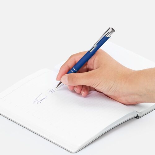 Ручка шариковая Keskus Soft Touch, ярко-синяя 5