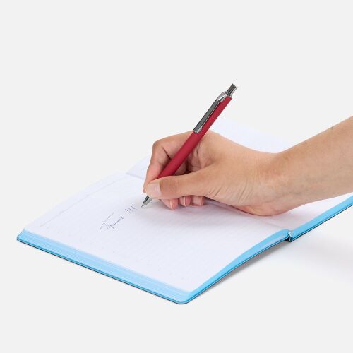 Ручка шариковая Lobby Soft Touch Chrome, красная 4