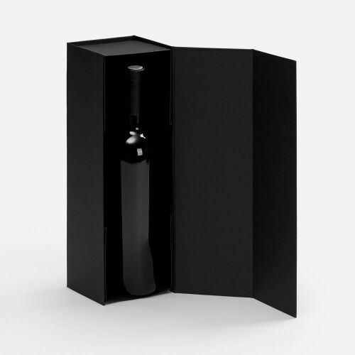 Коробка складная под бутылку Color Jacket Fold, черная 2