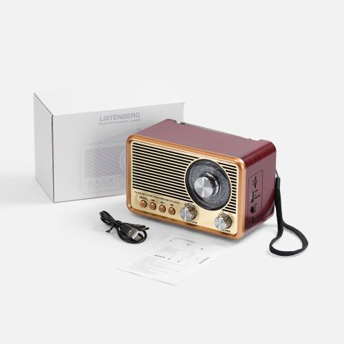 Bluetooth-колонка с радио Listenberg, коричневая 6 Bluetooth-колонка с радио Listenberg, коричневая 6