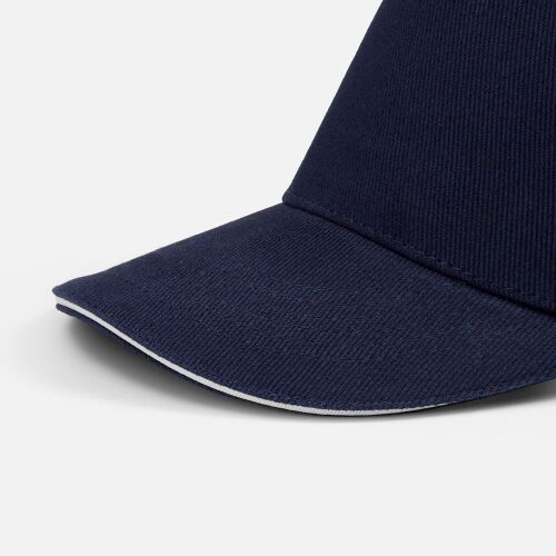 Бейсболка Classic 2.0, темно-синяя с белым кантом 2