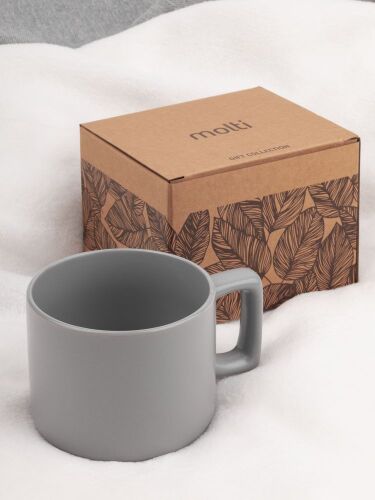 Чашка Jumbo в коробке матовая, светло-серая 3