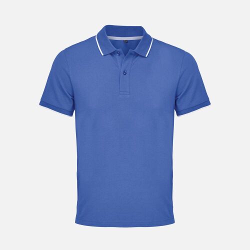 Рубашка поло унисекс Palermo, ярко-синяя с белым, размер M 1