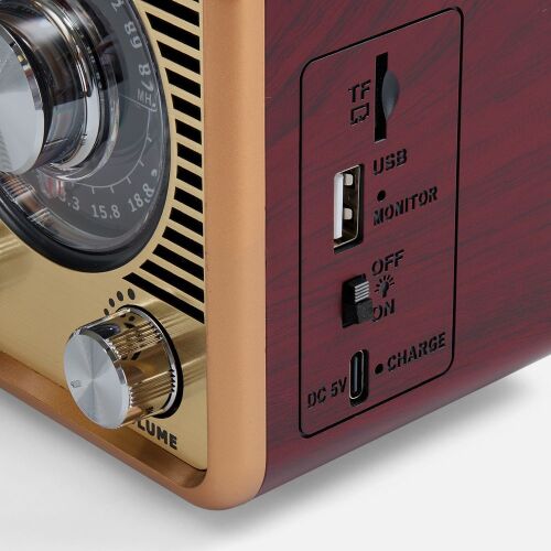 Bluetooth-колонка с радио Listenberg, коричневая 5 Bluetooth-колонка с радио Listenberg, коричневая 5