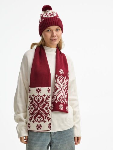 Шарф Wintertude M, красный с белым 6