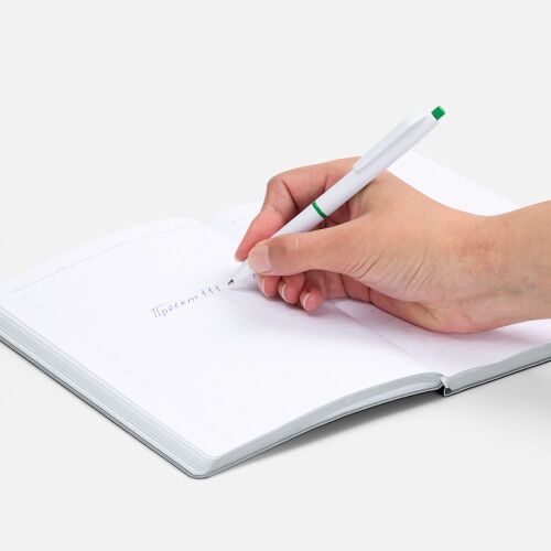 Ручка шариковая Bright Pop, белая с зеленым 4