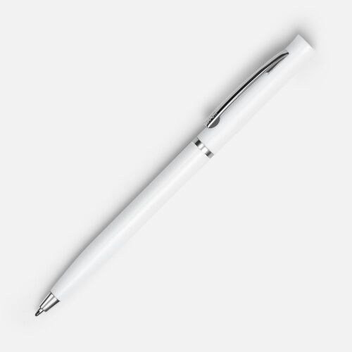 Ручка шариковая Euro Chrome, белая 1 Ручка шариковая Euro Chrome, белая 1