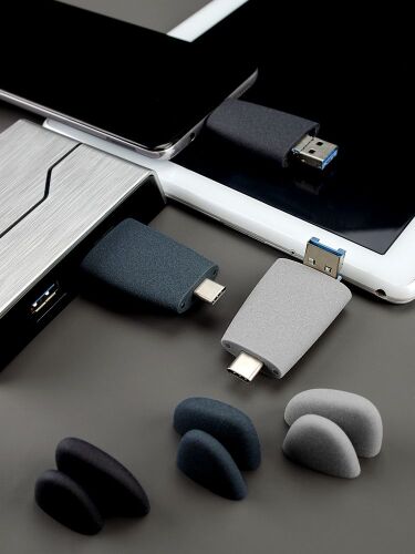 Флешка Pebble Universal, USB 3.0, серая, 64 Гб 6