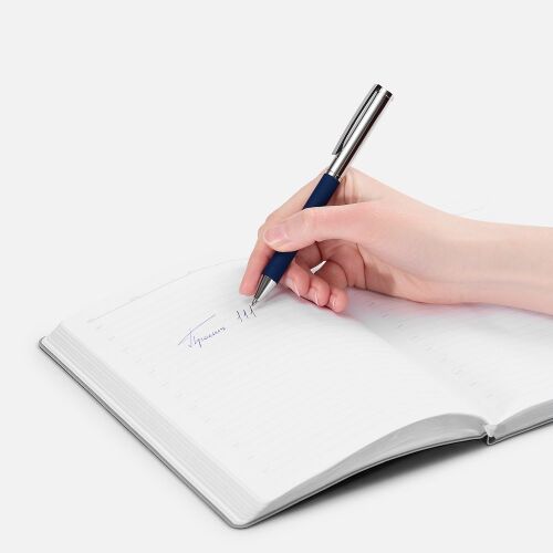 Ручка шариковая Eyeshot Soft Touch, темно-синяя 4