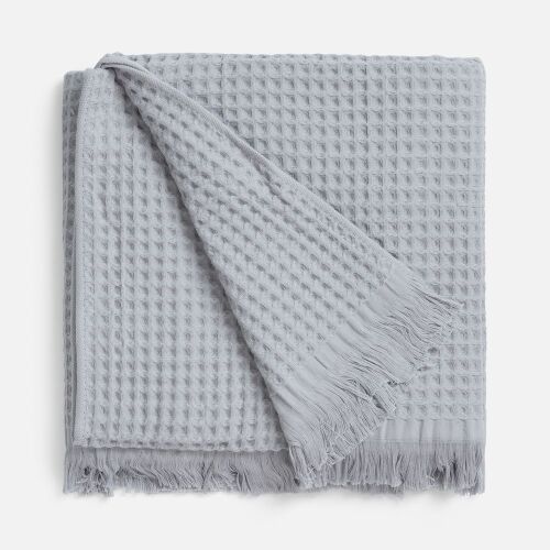 Плед вафельный Elenglect, светло-серый 2