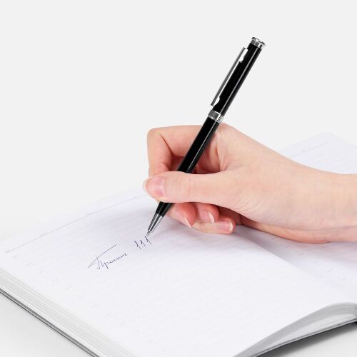 Ручка шариковая Finn Chrome, черная 4