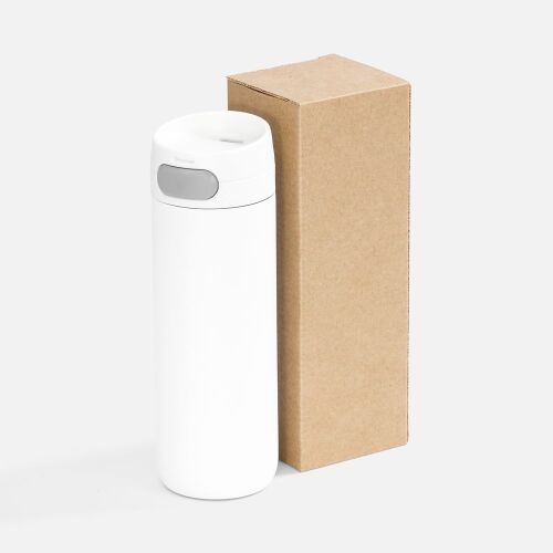 Термостакан X1 с цветной кнопкой, белый с серым 5